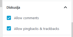 WordPress įrašo diskusija