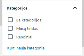 WordPress įrašo kategorijos