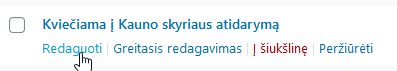 WordPress įrašo redagavimas