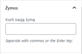 WordPress įrašo žymos