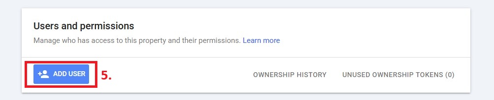 Google Search Console administratoriaus pridėjimas – 4 žingsnis