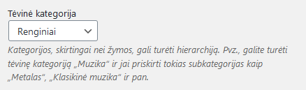 WordPress tėvinė kategorija