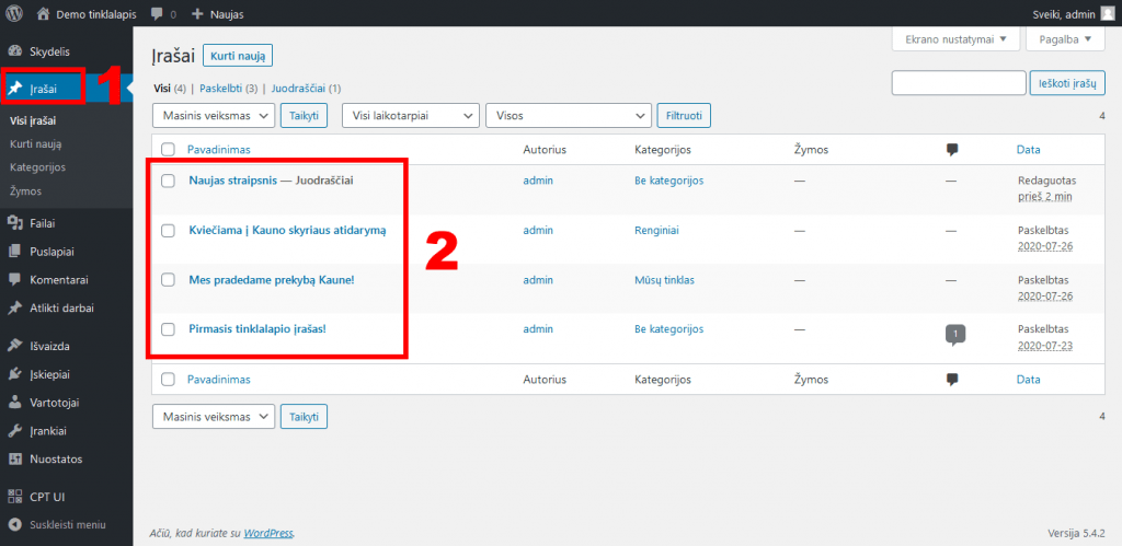 Visi WordPress įrašai