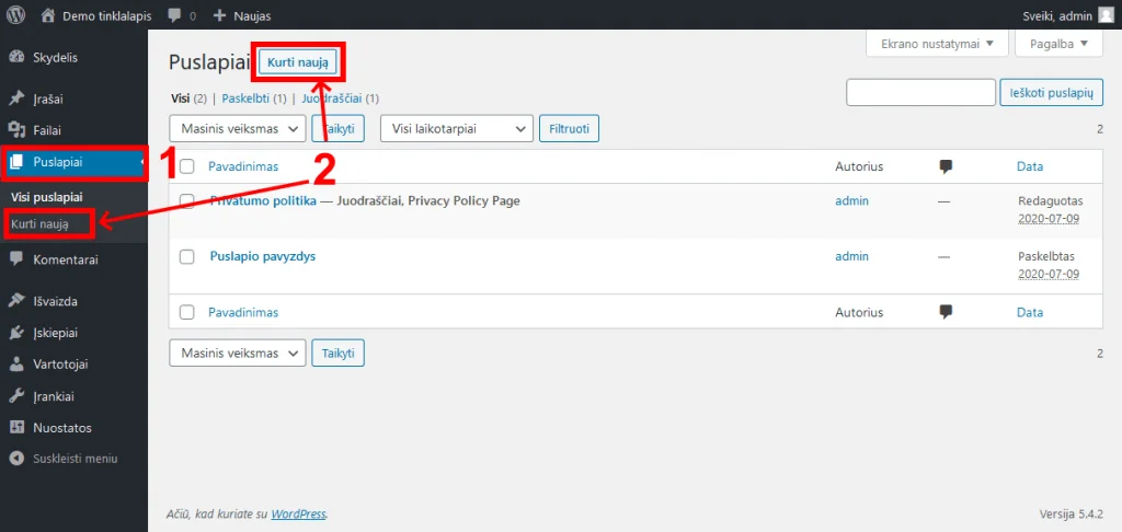 WordPress įrašų filtravimas