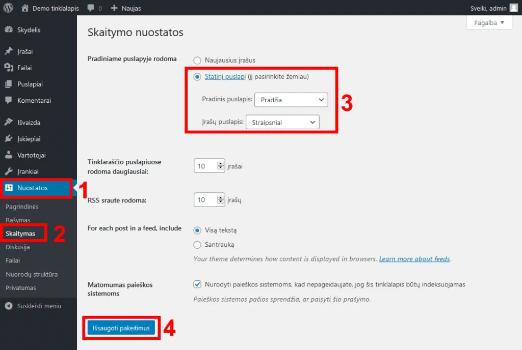 WordPress turinio skiltis