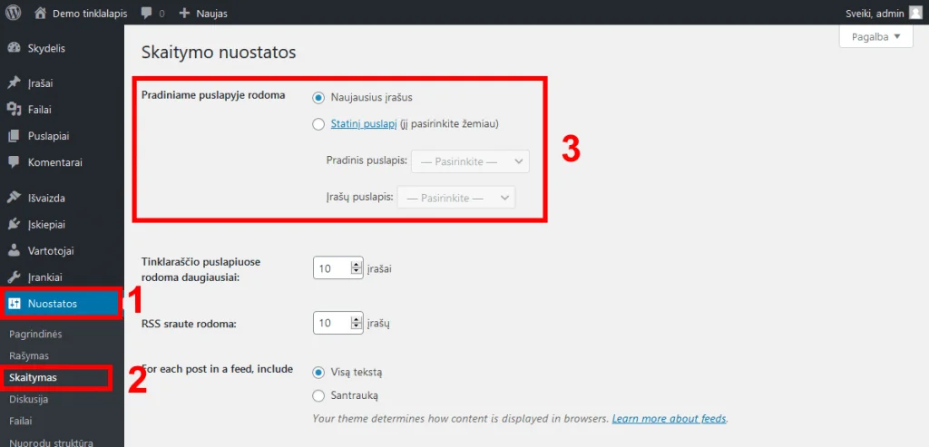 WordPress įrašų valdymas