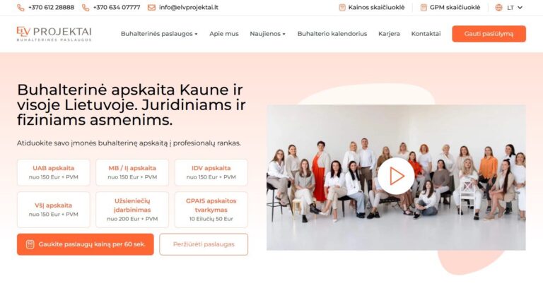Elvprojektai.lt svetainė – ITMA projektas