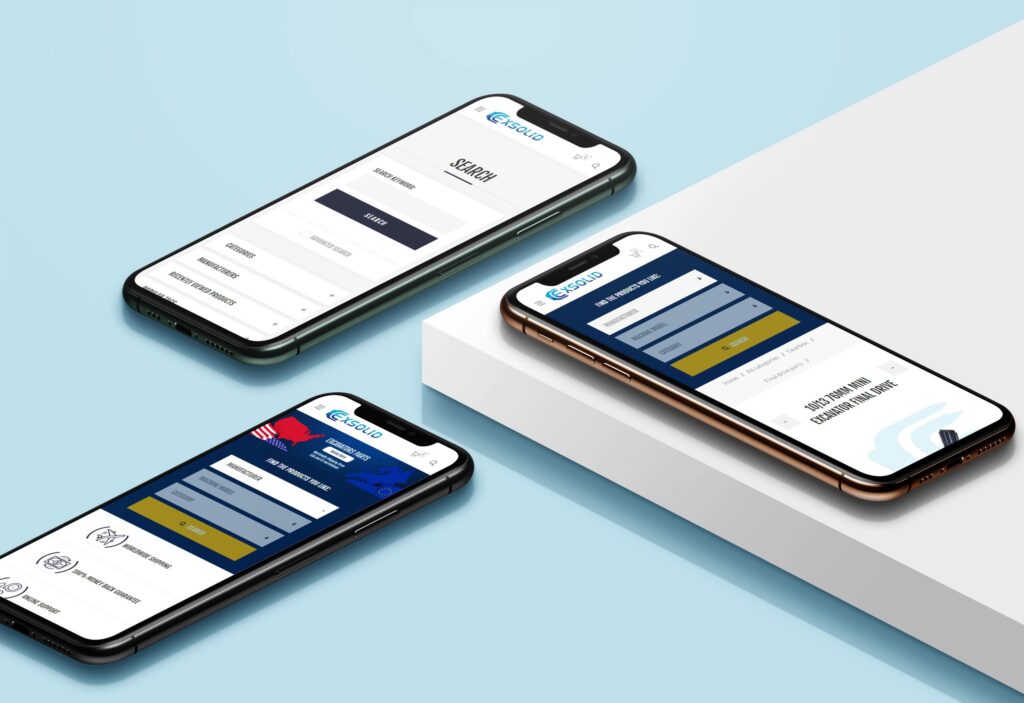Exsolid el. parduotuvės mobilioji versija telefonuose