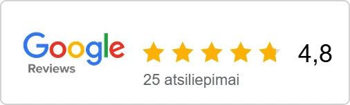 ITMA Google atsiliepimai – įvertinimas 4,8 (25 atsiliepimai)