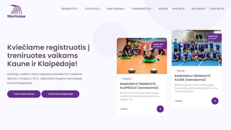 Startukas svetainė – ITMA projektas