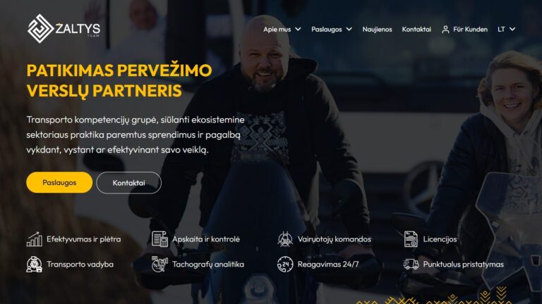 Žaltys Team svetainė – ITMA projektas